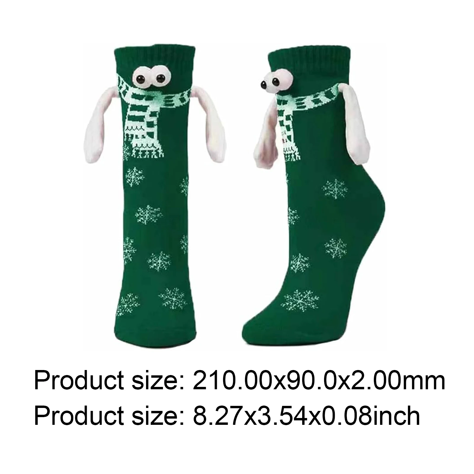 1 Pair Hand in Hand Christmas Socks Magnetic Holding Hands Stockings Funny Couple Cotton Midtube Socks for Men Women Xmas Gifts