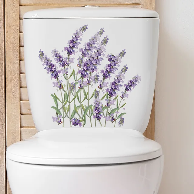 Autocollant Mural feuilles de plantes vertes pour salle de bains et toilettes, outil de fermeture de WC, autocollant Mural auto-adhésif pour embellir les fleurs, sparadrap de décoration pour la maison 6