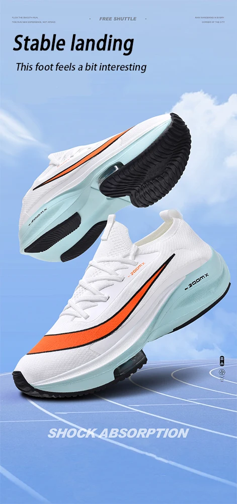 Description Picture 3 of itemMen Running Shoes Woman Trainer Race Breathable Couple Unisex Sneakers Men Sneakers Lace Up Round Toe Cushioning Shoes for Men