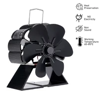 Mini Stove Fan 6 Blade Heat Powered Fireplace Fan Log Wood Burner Eco-fan Quiet Fireplace Fan Home Winter Warm Heat Distribution 2