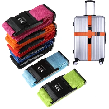 5cm 2M Rainbow Password Lock Packing Luggage Bag With Luggage Strap 3 Digits Metal Password Lock Buckle Strap Baggage Belts