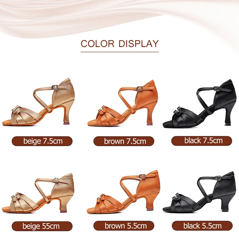 Ballroom Latin Dance Shoes Women Tango jazz Salsa Dancing Heeled Shoes girl Adjustable upper Soft Bottom Dance