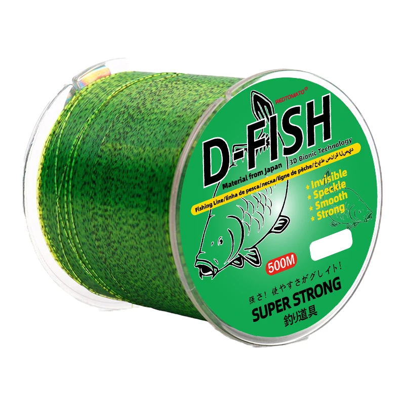 500M Green 3D Spoted Fishing Line Invisible WearResistant Fluorocarbon