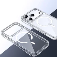 Crystal Transparent for Magsafe Magnetic Case For iPhone 17Air 17 17Pro 17Pro Max Clear Shockproof Cover for Wireless Charge