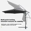 Outdoor Patio Chaise Chair (Set of 2) with 10FT Umbrellas, 5-Position Waterproof Sun Lounger, for Pool, Garden, Black 2