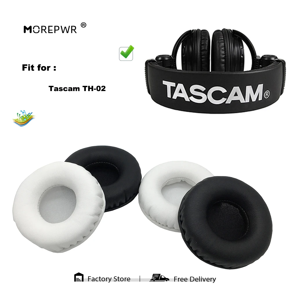 

Morepwr New Upgrade Replacement Ear Pads for Tascam TH-02 Headset Parts Leather Cushion Velvet Earmuff Sleeve Cover
