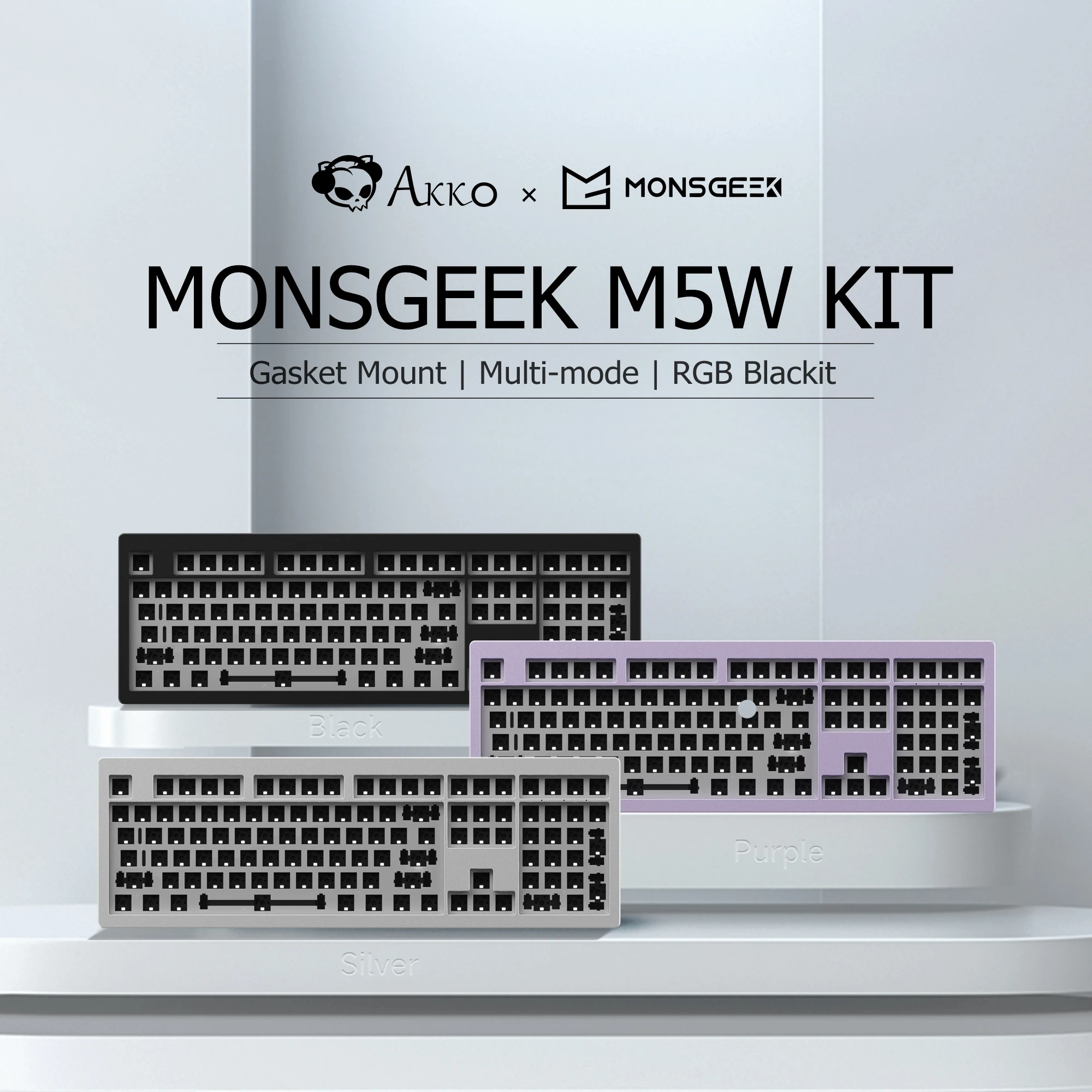 

Akko MonsGeek M5W Mechanical Keyboard Kit 108 Keys 100% RGB Hot-swappable USB Type-C/2.4G/BT5.0 Wireless Tri-mode Barebone Kit