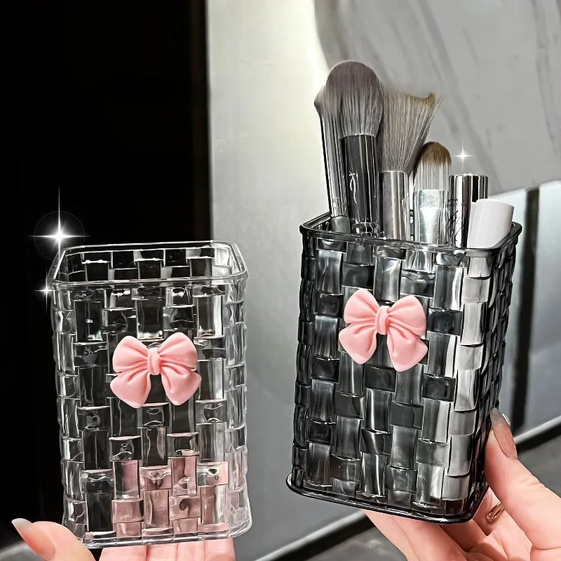 Clear Acrylic Makeup Brushes Storage Box Desk Cosmetic Organizer Lipstick Storage Nail Polish Display Stand Rack Jewelry Case makeup organizer,makeup storage box,cosmetic storage box
