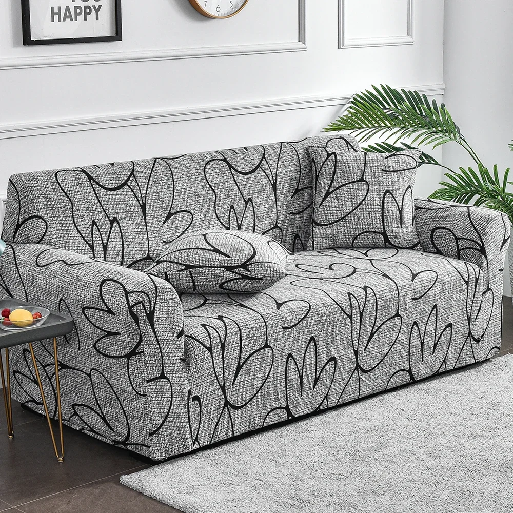1pc Flower Printed Elastic Sofa Cover Antidirty Spandex Sofa Cover Furniture Protector for Bedroom Office Living Room Home Decor 6