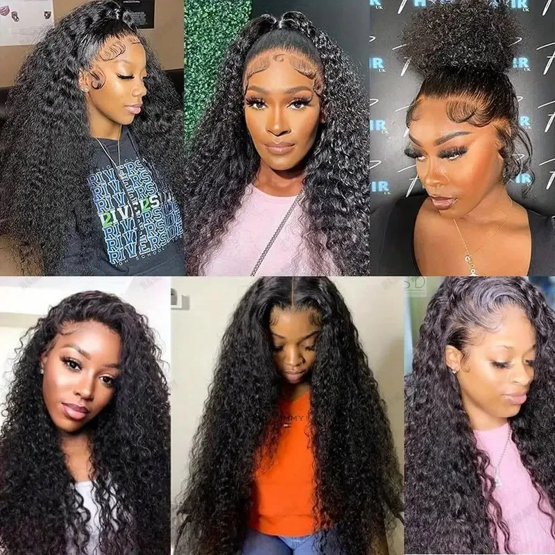 13x6 HD Lace wigs human hair 40 inch Curly wave wigs for women 220 density Natural color 100 real Brazilian human hair wigs