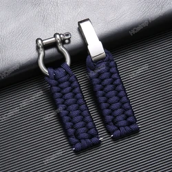 Adjustable Sports Nylon Rope Watch Band with Buckle - Universal Size Replacement Wristband Bracelet - 22mm (Blue)