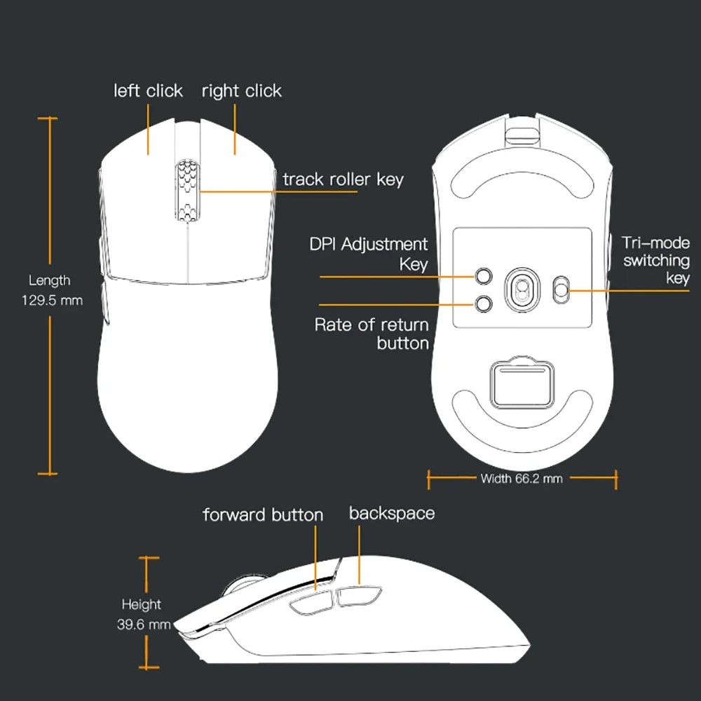 Darmoshark M3 PRO MAX Wireless Mouse Bluetooth Gaming Mouse Tri-mode RGB PAW3950 4K/8K Polling Rate For Laptop PC Gamer Gift