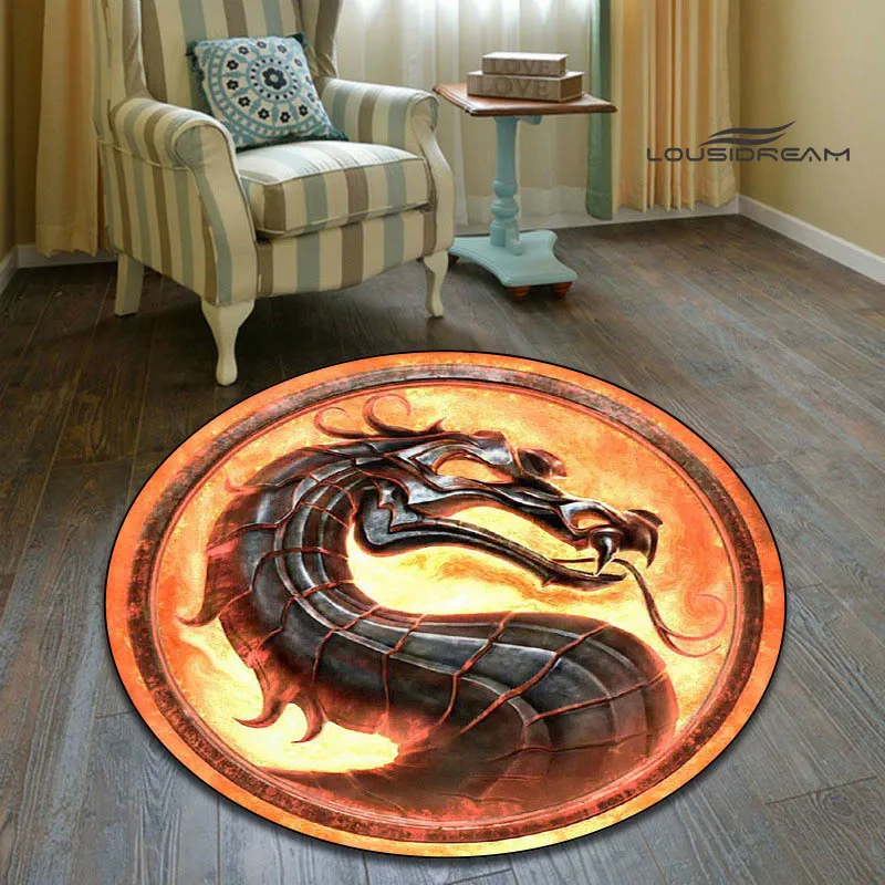 Mortal Kombat Cartoon Round Carpet Anti-slip Floor Mat Living Room Bedroom Photography Props floor mat plush rug decorative carpet silk wool rug plush carpet non slip carpet
