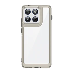 Clear Protective Case with Hard Back & Colorful Soft Edges - Motorola Edge 70 (Grey)