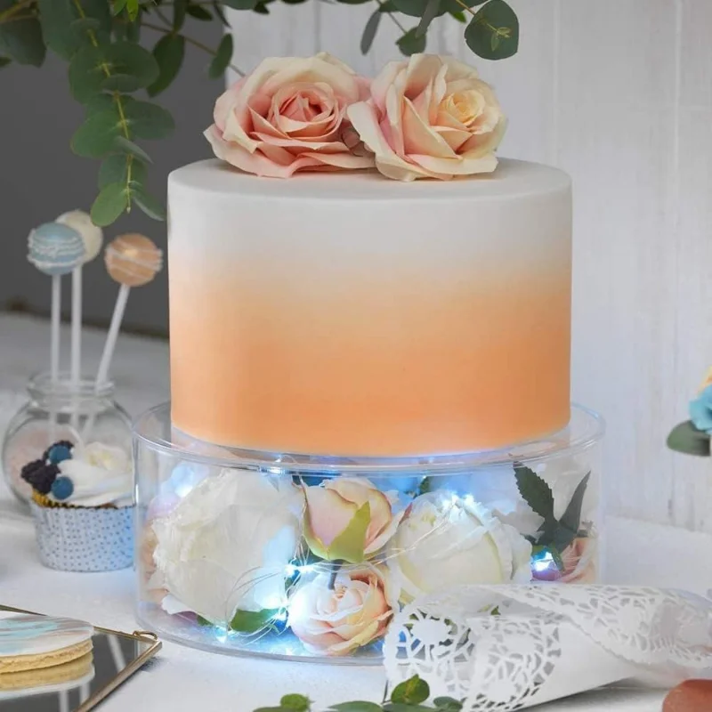 Acrylic Cake Display Board Square Round Cake Edge Smoother Scraper Tray DIY Refillable Board Base Clear Stand Tools