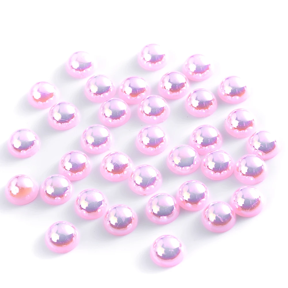 iYOE 1.5-10mm Half Round Shiny Acrylic Beads Imitation Pearl ABS Beads For Making Phone Case Nail Art Decor DIY Scrapbooking