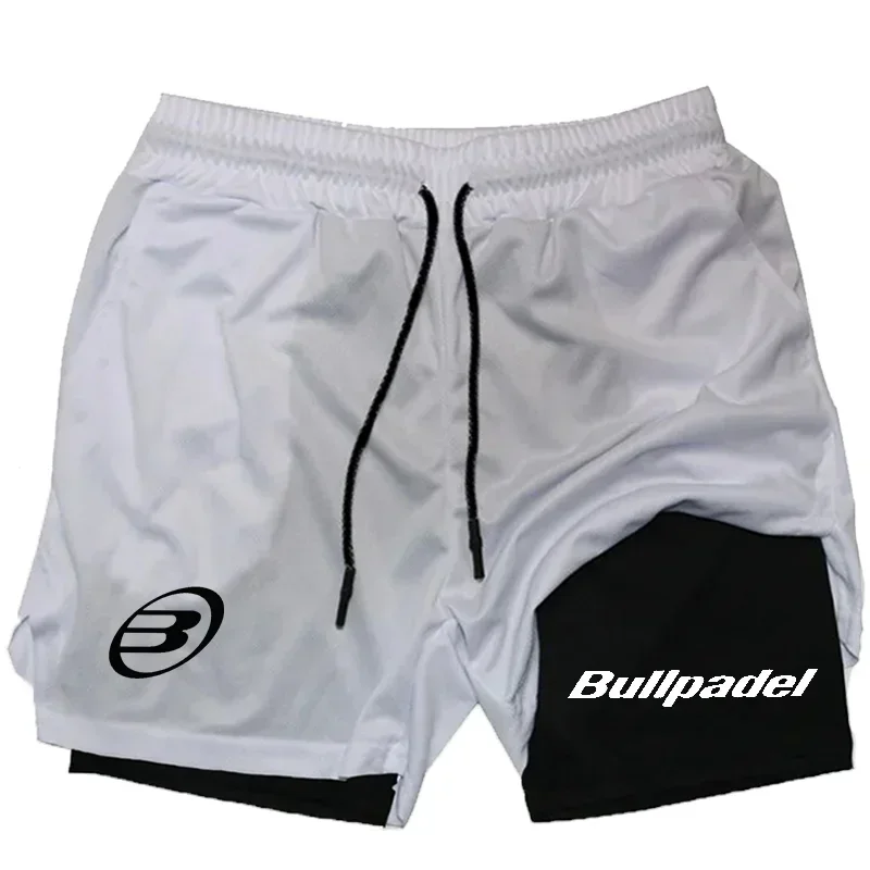 Men's Running Training Shorts with Phone Pocket Tight Shorts Sportswear 2-in-1 Print 4