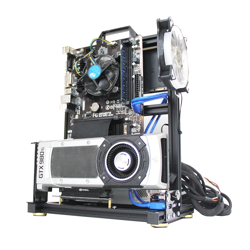 Quadro Aberto da Caixa do Computador Armário do Gamer Armário do pc Cremalheira Aberta Prateleira Vertical do Chassi Desktop de Faça Você Mesmo Atx Itx Matx Eatx Jogos pc