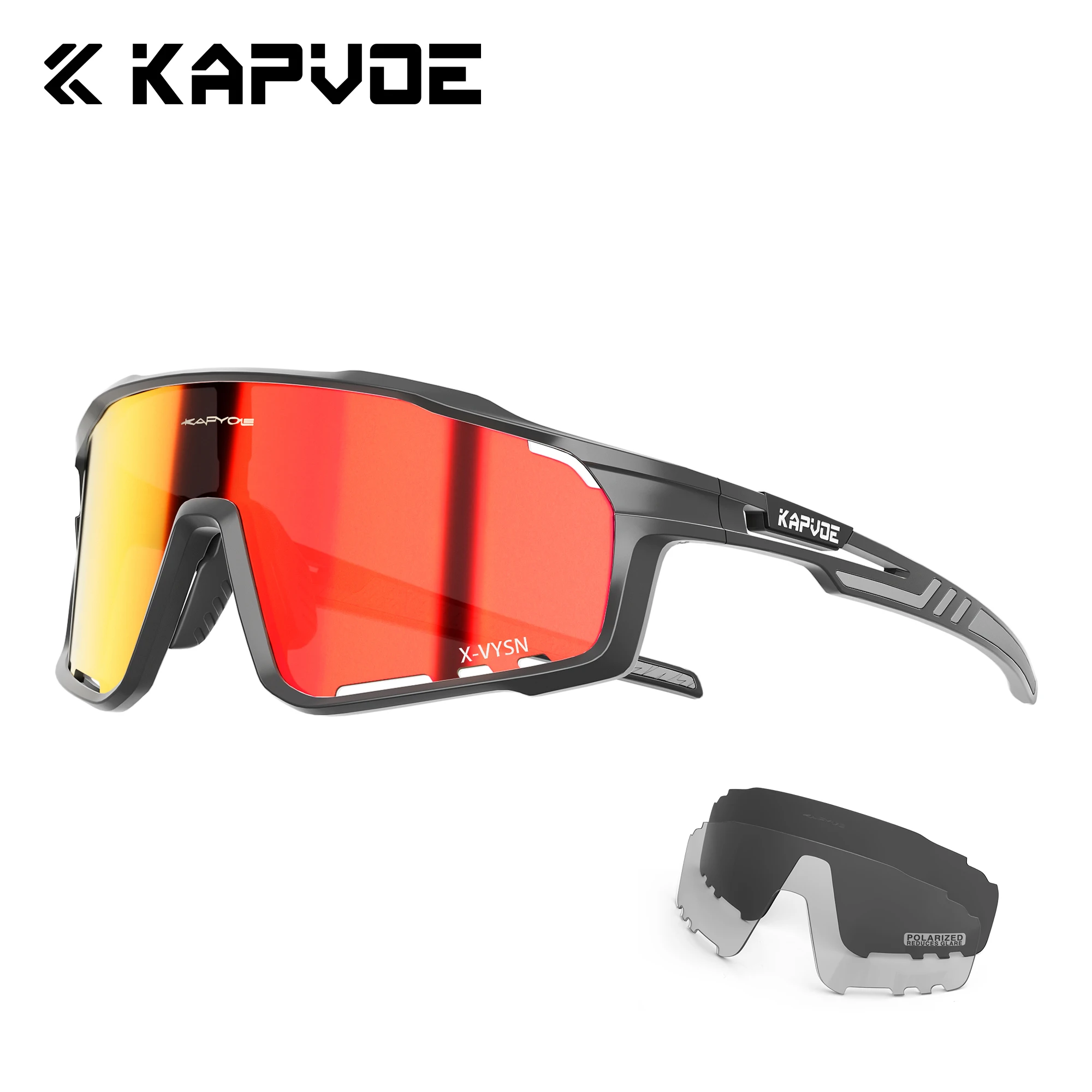 Kapvoe 3lens Cycling Glasses for Men MTB Sunglasses Mountain Bike Bicycle Eyewear Women Sports Goggles Road Speed Skating