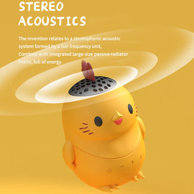 Mini Cartoon Bluetooth Speaker IP65 Waterproof TWS Connection Stereo Soundbar Portable Cute MP3 Music Player Support TF Card