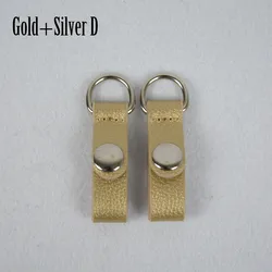 Premium Faux Leather Strap Clip Closure Attachment - Elegant Hook Clips (Gold silver D)