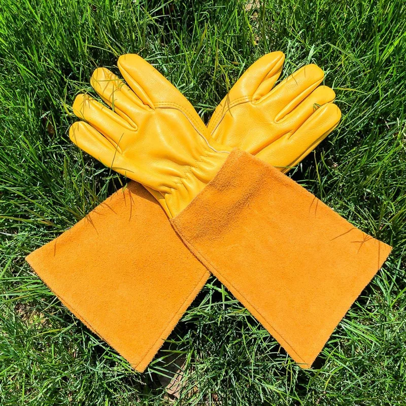 

Rose Pruning for Men /Women Extra Long Breathable Cowhide Leather Thorn Proof Gardening Gauntlet Gloves Work Leather Gloves
