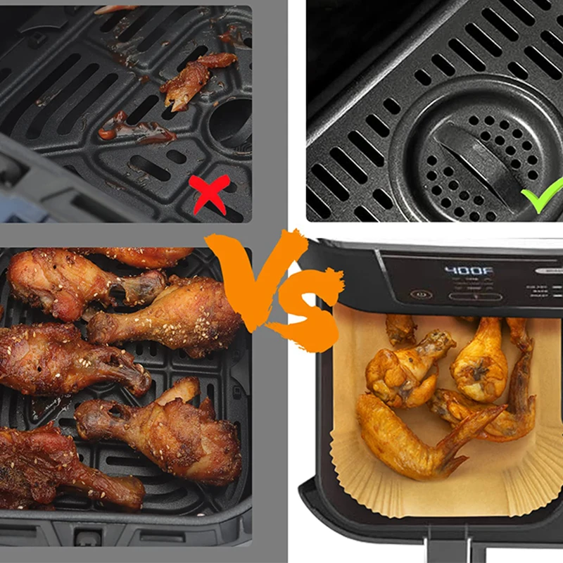 Rechteck Einweg-Luft fritte use Back papier Liner wasserdichte öl dichte Antihaft-Back matte für Ninja Foodi Air fryer Zubehör