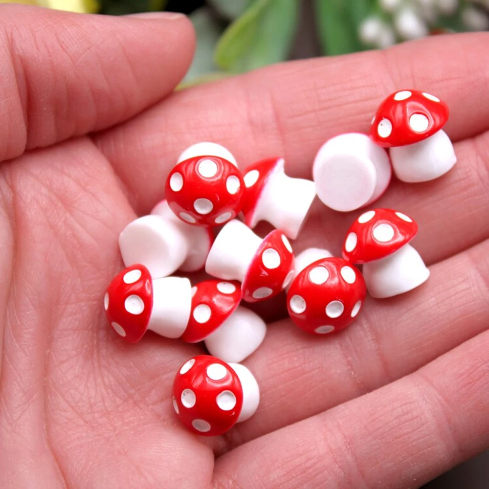 

10Pcs Resin Mini Mushrooms Miniatures, Tiny Fairy Garden Bonsai Plant Ornament, Micro Landscape DIY Craft Decoration