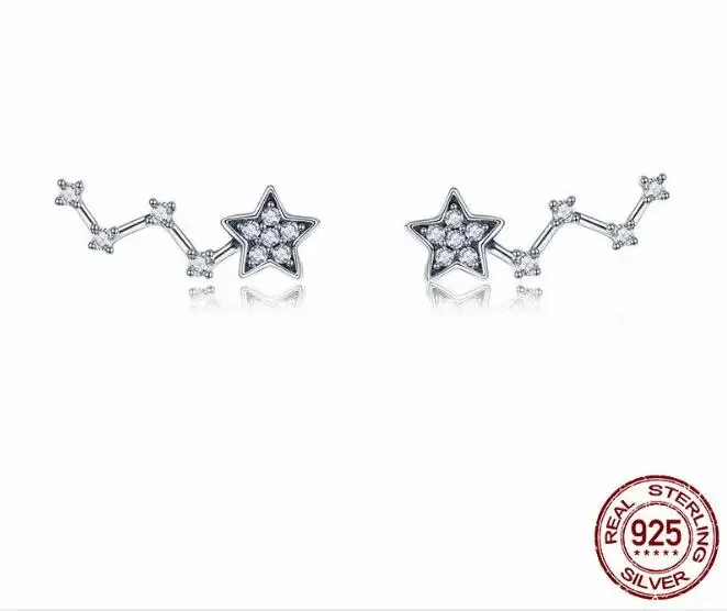 

TE4 Shiny Bubble Long Stud Earrings for Women Geometric Simple 925 Sterling Silver Jewelry