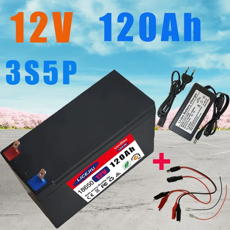 

12V 12Ah 18650 lithium battery pack 3S5P 12000mAh for Sprayer scale Access control toys UPS 12V Power Supply + 12.6V 3A Charger