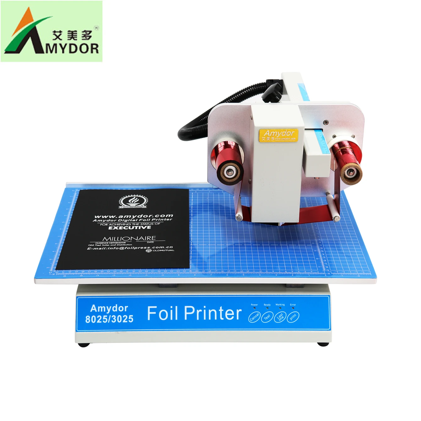 

Amydor AMD8025 digital flatbed printer, foil press machine, foil stamping and gold printing on leather book thesis cover price