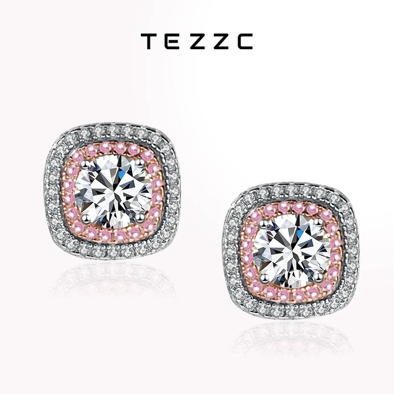 

Tezzc 0.5ct D Color Moissanite Stud Earrings For Women 925 Sterling Silver Sparkling Lab Diamond Wedding Earring Jewelry Gifts