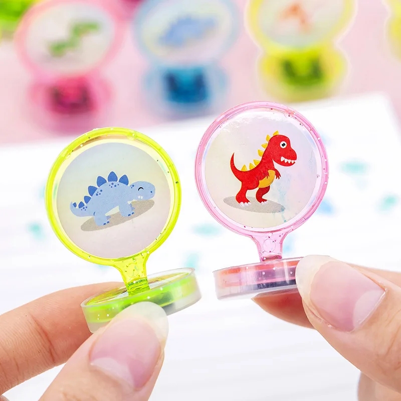 Children's Stamps Cartoon Cute Dinosaur Animals Kids DIY Scrapbooking 10pcs Kids Stamp Stamps Scrapbooking Bonus Toys