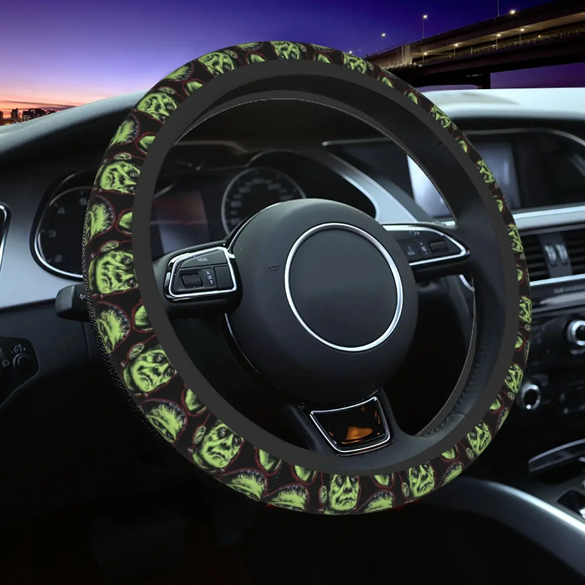 

37-38 Car Steering Wheel Covers Frankenstein Monster Halloween Braid On The Steering Wheel Cover Car-styling Car Accessories