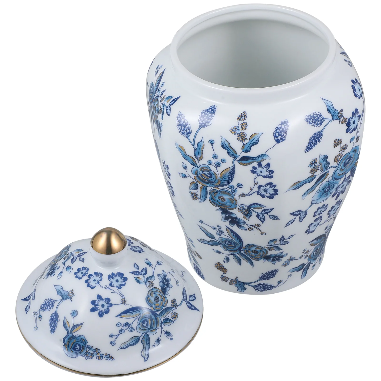 

Blue and White Porcelain Tea Multi-function Canister Candy Jar Multifunction Loose Ceramic Ceramics Household