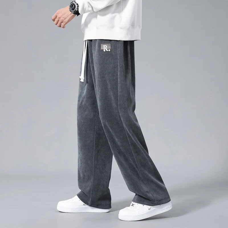 Spring Men Casual Pants Sweatpants Couple Wide Leg Breathable Joggers Straight Solid Color Neutral Baggy Pants wide leg pants wide leg sweatpants