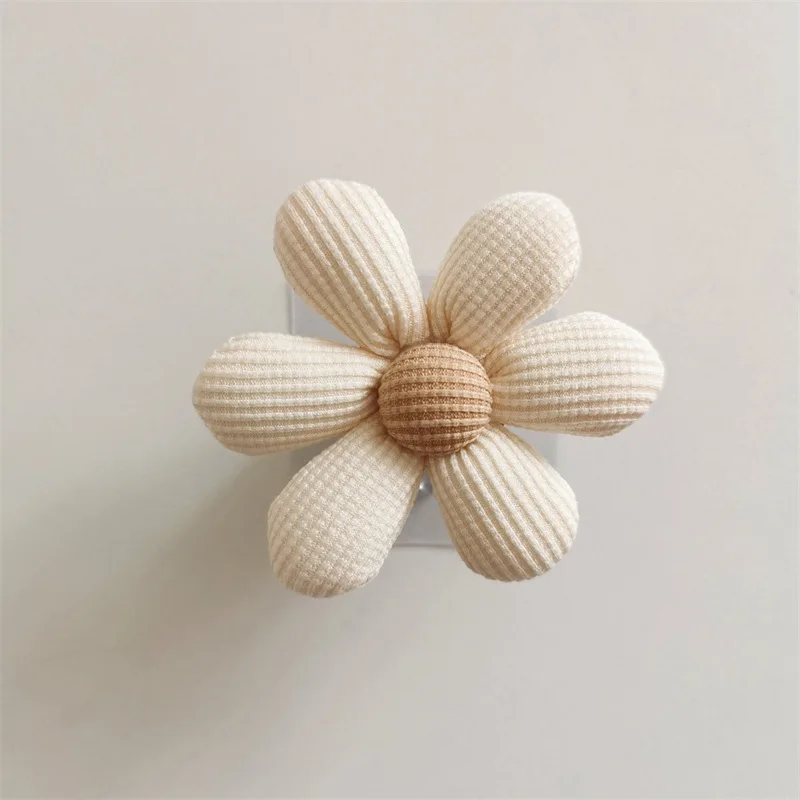 INS Flower Wall Hook Wooden Sticky Hooks Towel Coats Storage Holder Nordic Kids Room Decoration Minimalist Wardrobe Door Decor 5