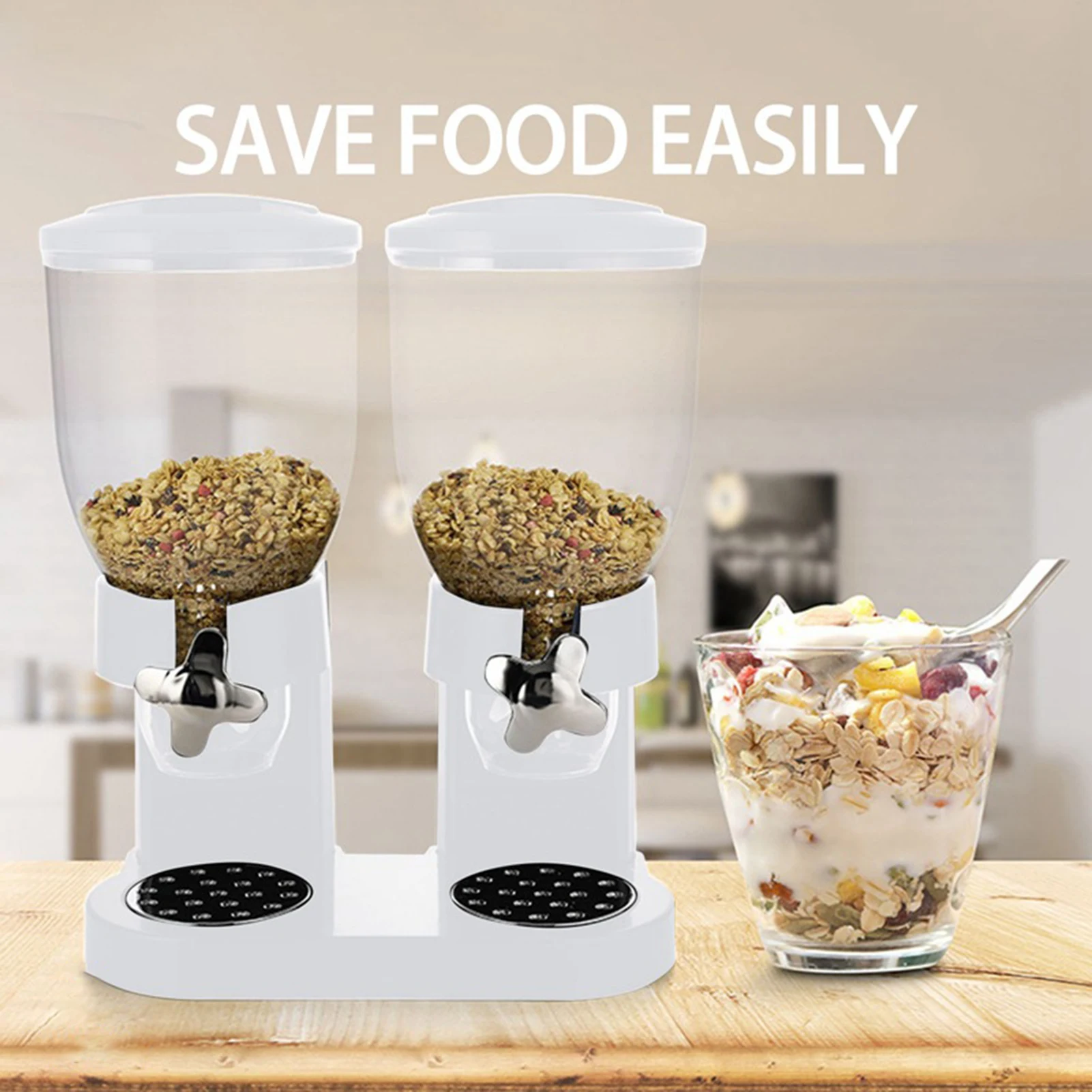 Food Jar Dispenser Dustproof Good Sealing High Capacity Dry Food