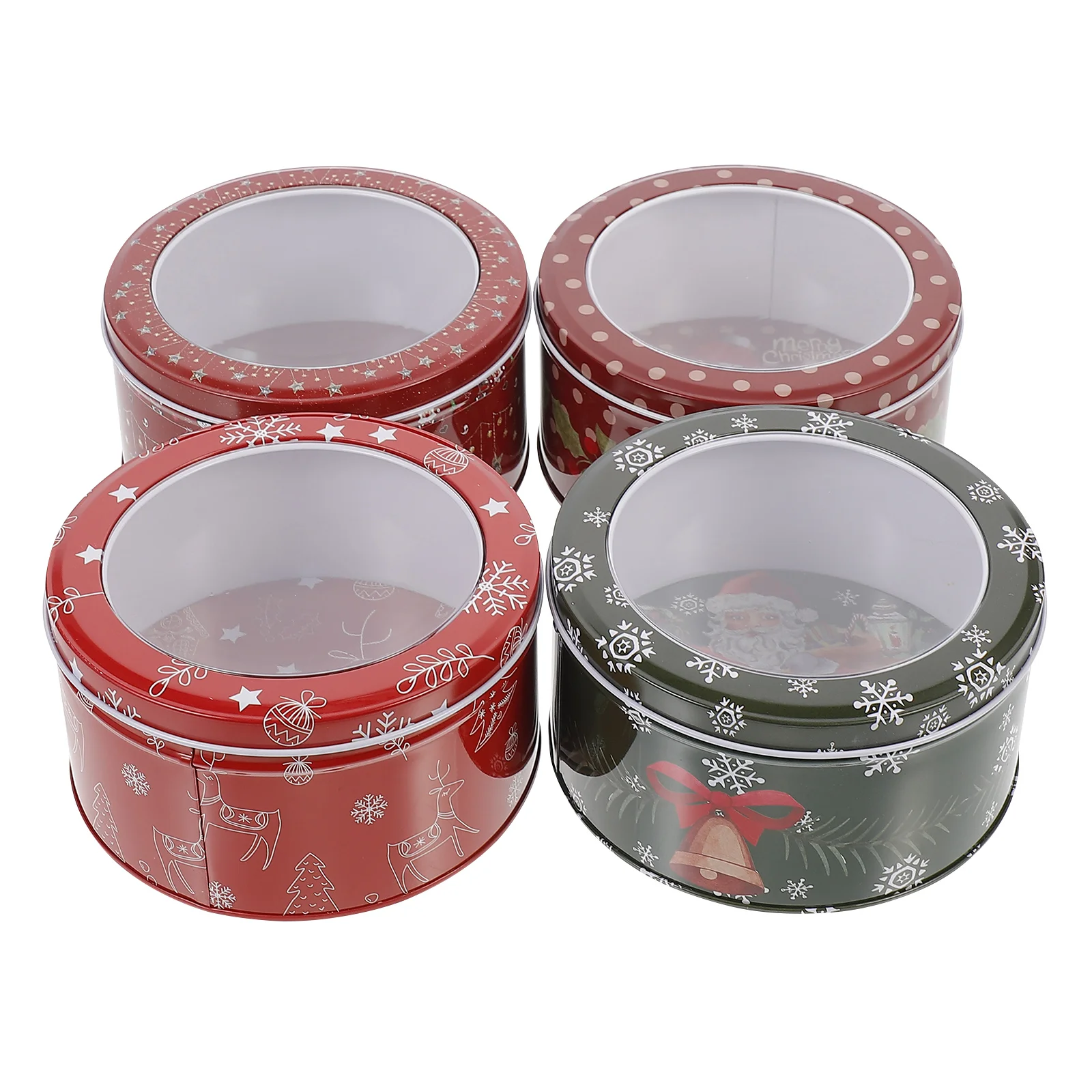 

4 Pcs Christmas Tin Box Decor Sweets Storage Holders Container Wedding Supply Tinplate Candy
