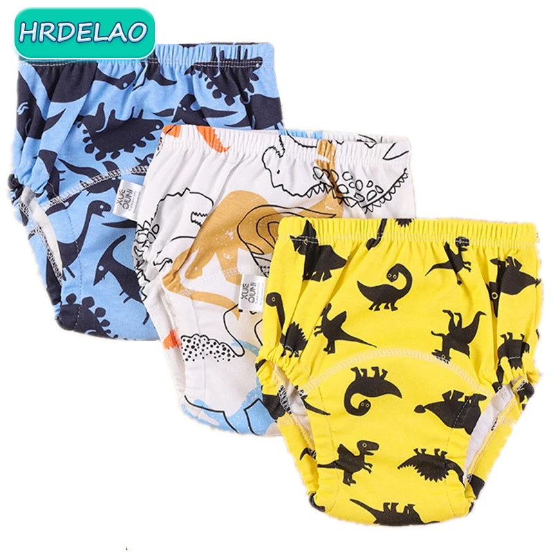 Baby Training Pants Gauze Diaper Short Cartoon Cotton Ocean Shark Dinosaur Vegetables Waterproof Gift