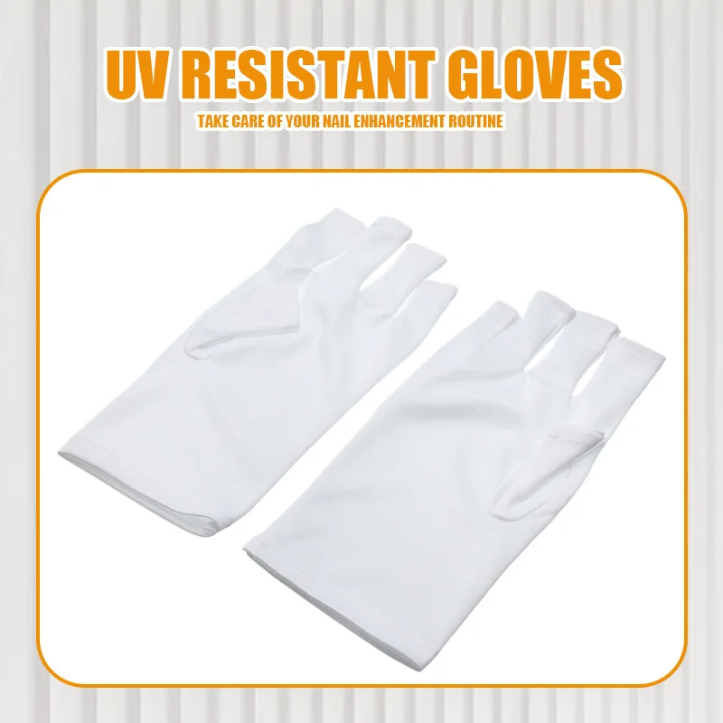 1 Pair UPF 50 Glove for Gel Nail Lamp Professional Protection Nail Tech  Fingerless Anti UV Glove Protect Hands from UV Harm - AliExpress