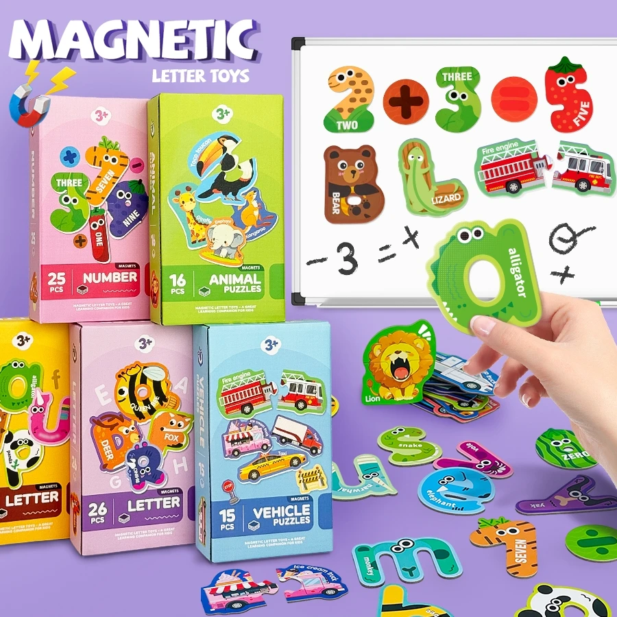 The Learning Journey: Letras y números magnéticos para niños pequeños – Imanes de juguete del alfabeto ABC 123 – 80 piezas de imanes de nevera para niños y niños pequeños