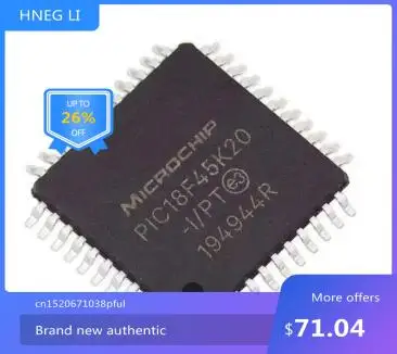 100% NEW Free shipping      Pic18f45k20-i/pt pic18f45k20 QFP44