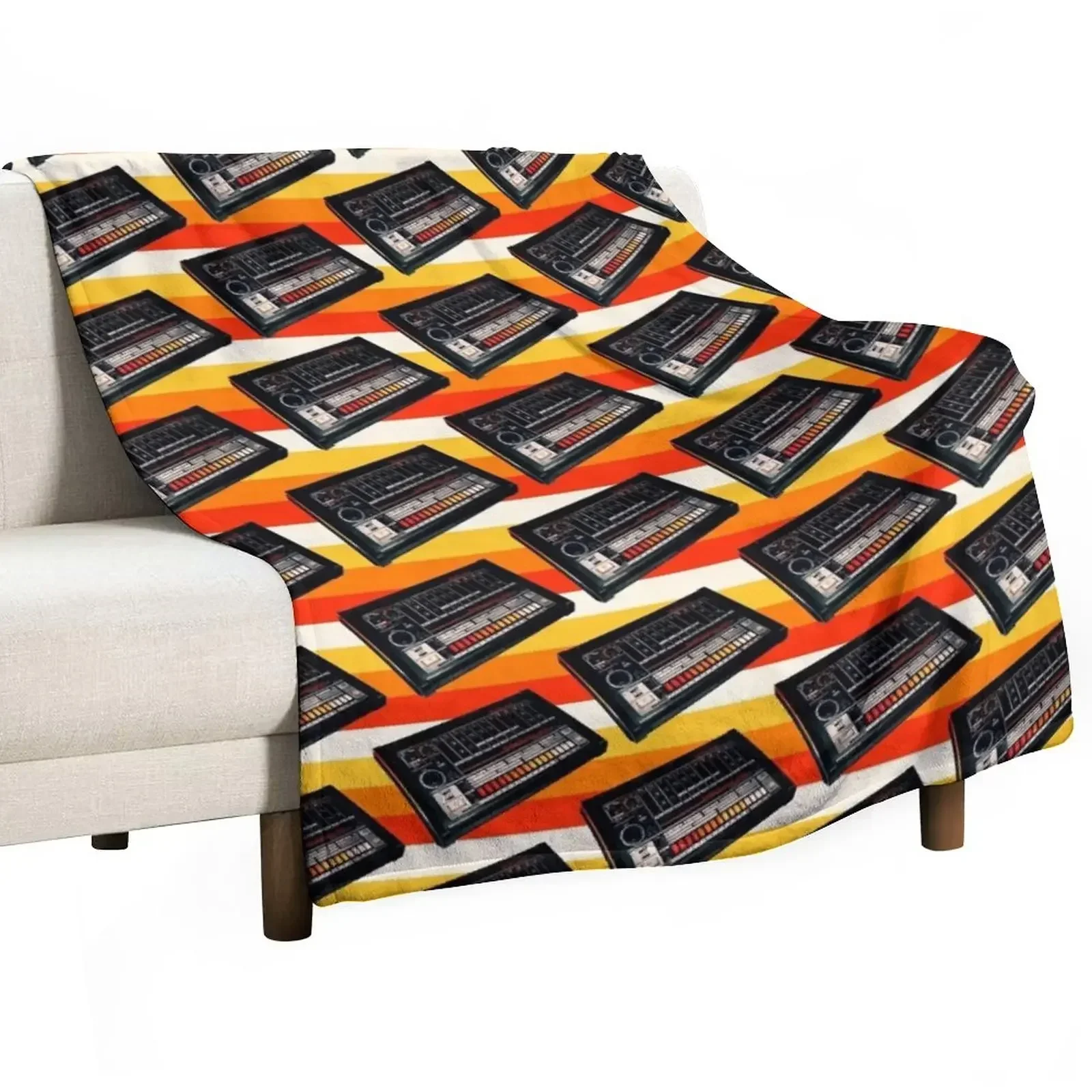 Roland 808 Pattern Stripes Throw Blanket Decoratives Hair Blankets