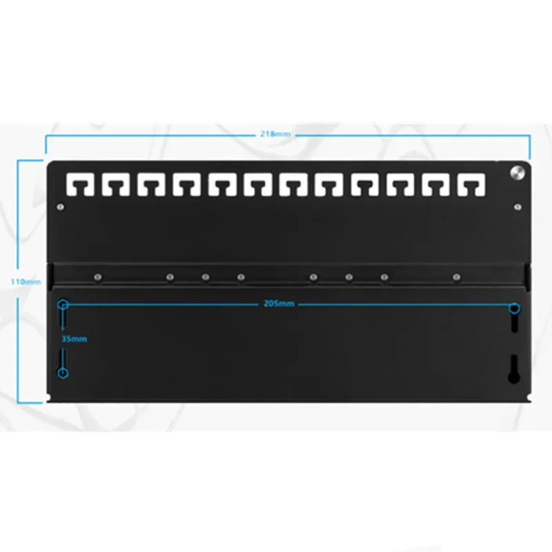 Cat6A 12 Port Patch Panel Full Shielded Wall Mounted for RJ45 Keystone Jack Sockets Desktop Wall Mount Keystone patch panel enclosure