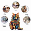 Color Changing Cat Wooden Puzzle Irregular Animal Shaped Wooden Puzzle High Difficulty Puzzle Puzzle Toy Birthday Christmas 5