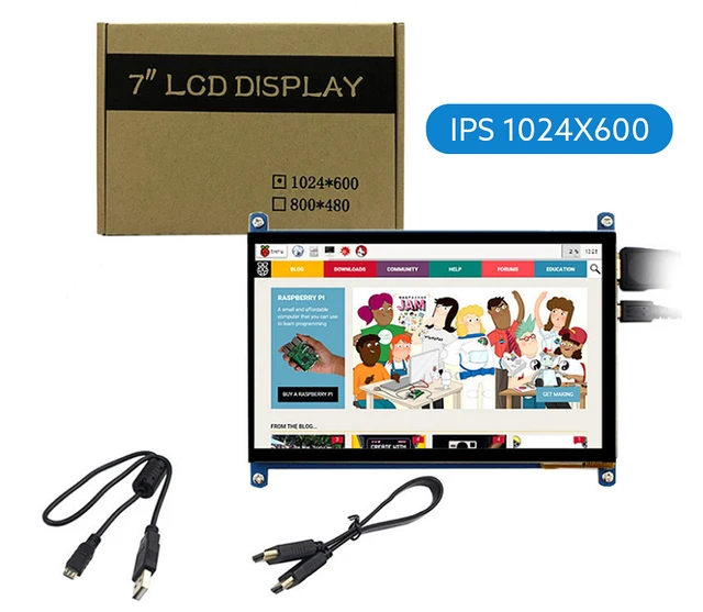 Écran Tactile Portable Ultra HD 1024x600, Panneau LCD TFT 7 Pouces