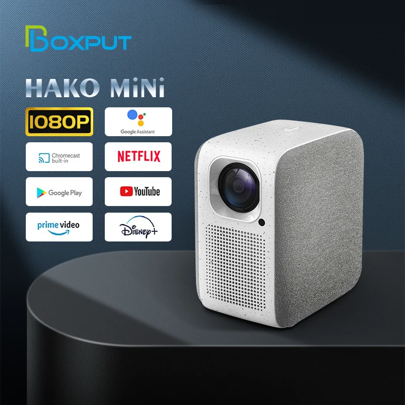 HAKO-PL4 휴대용 프로젝터 1080P 2G 8G 안드로이드 10.0 2.4G 5G 와이파이 400 ANSI 루멘 홈 시어터 VS C6 P09-II K19 KP1