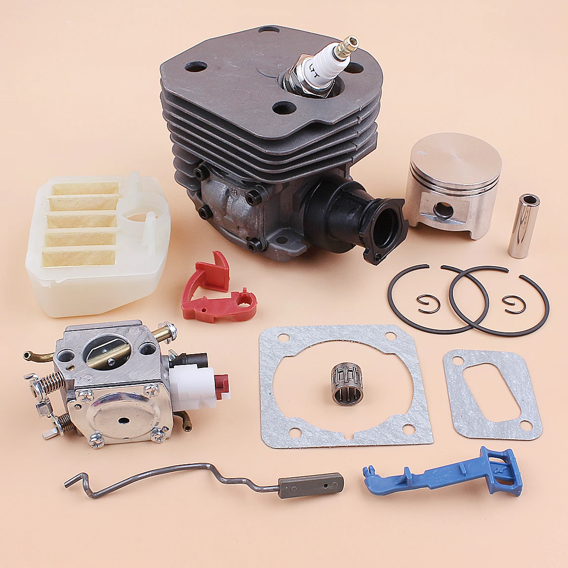 

45mm Cylinder Piston Carburetor Air Filter Kit For HUSQVARNA 353 351 350 346 346XP 345 340 Chainsaw and Intake Manifold Gasket