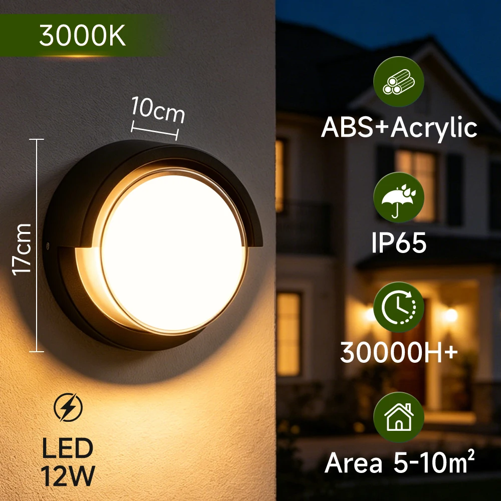 Waterproof Outdoor LED Wall Light for Pathways, Porches, and Gardens